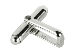 Sterling Silver Assembled Cufflink Fitting Round Bar With U Arm Plain