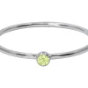Sterling Silver August Birthstone Stacking Ring 2mm Lime Cubic Zirconia
