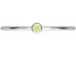 Sterling Silver August Birthstone Stacking Ring 2mm Lime Cubic Zirconia