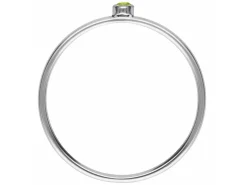 Sterling Silver August Birthstone Stacking Ring 2mm Lime Cubic Zirconia