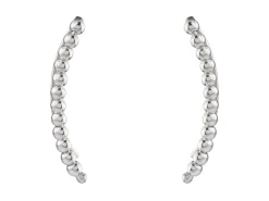 Sterling Silver Ball Ear Climber Earrings