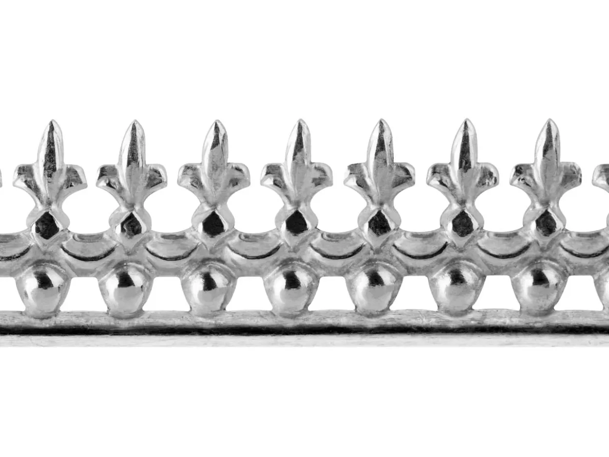 Sterling Silver Bead And Fleur Gallery Strip 7.5mm