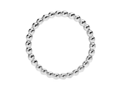 Sterling Silver Beaded Ring 2mm Size O