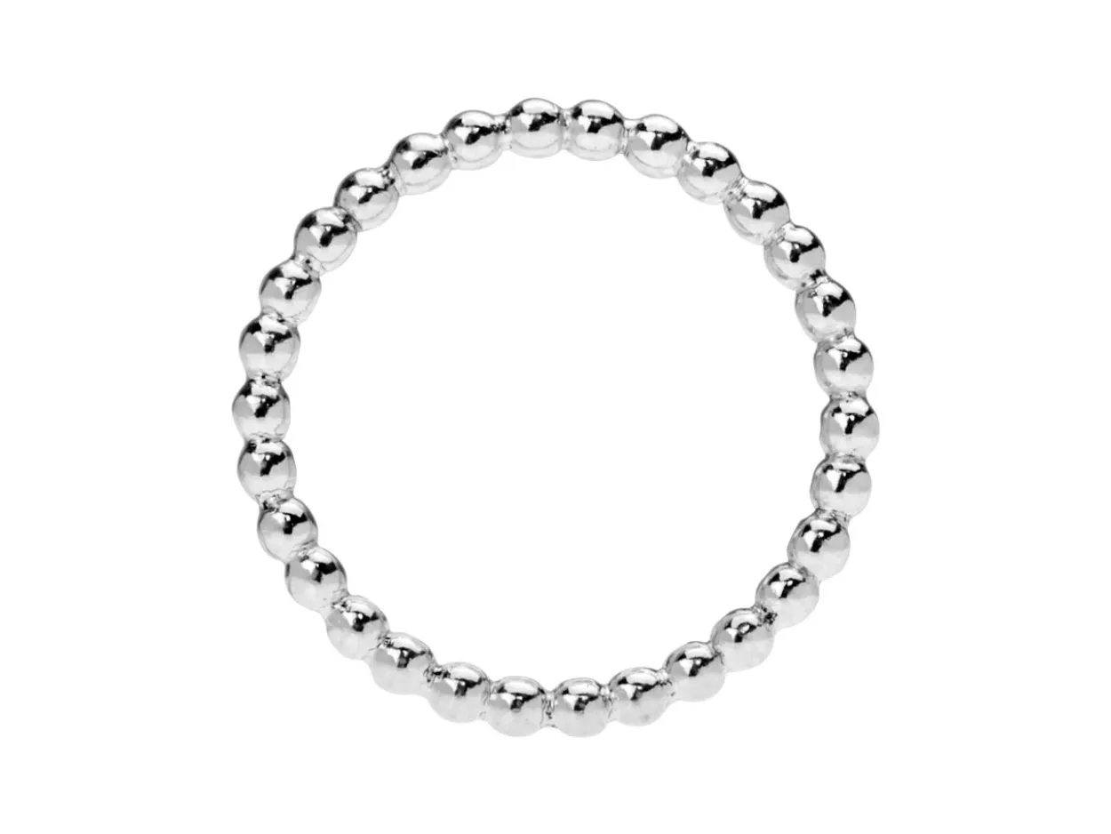 Sterling Silver Beaded Ring 2mm Size O