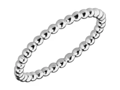 Sterling Silver Beaded Ring 2mm Size K