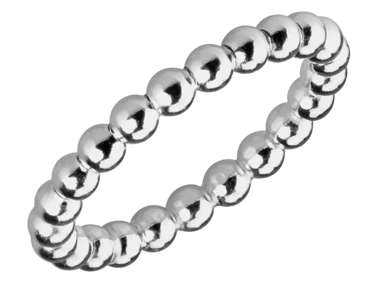 Sterling Silver Beaded Ring 3mm Size O