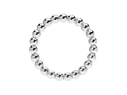 Sterling Silver Beaded Ring 3mm Size M