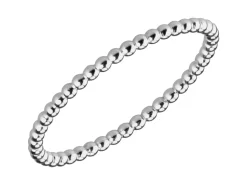 Sterling Silver Beaded Ring 1.5mm Size K