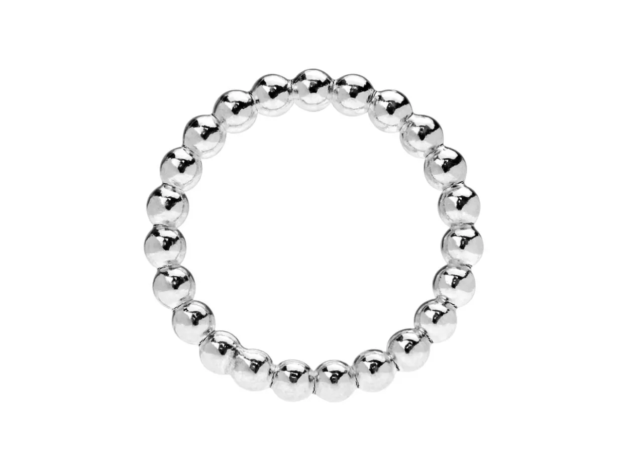 Sterling Silver Beaded Ring 3mm Size Q