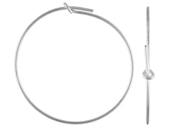 Sterling Silver Beading Hoop Earrings 30mm Pack of 6