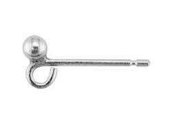 Sterling Silver Bead, Loop And Peg, Pack of 6, 2.5mm, 100% Recycled Silver