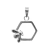 Sterling Silver Bee And Honeycomb Design Pendant