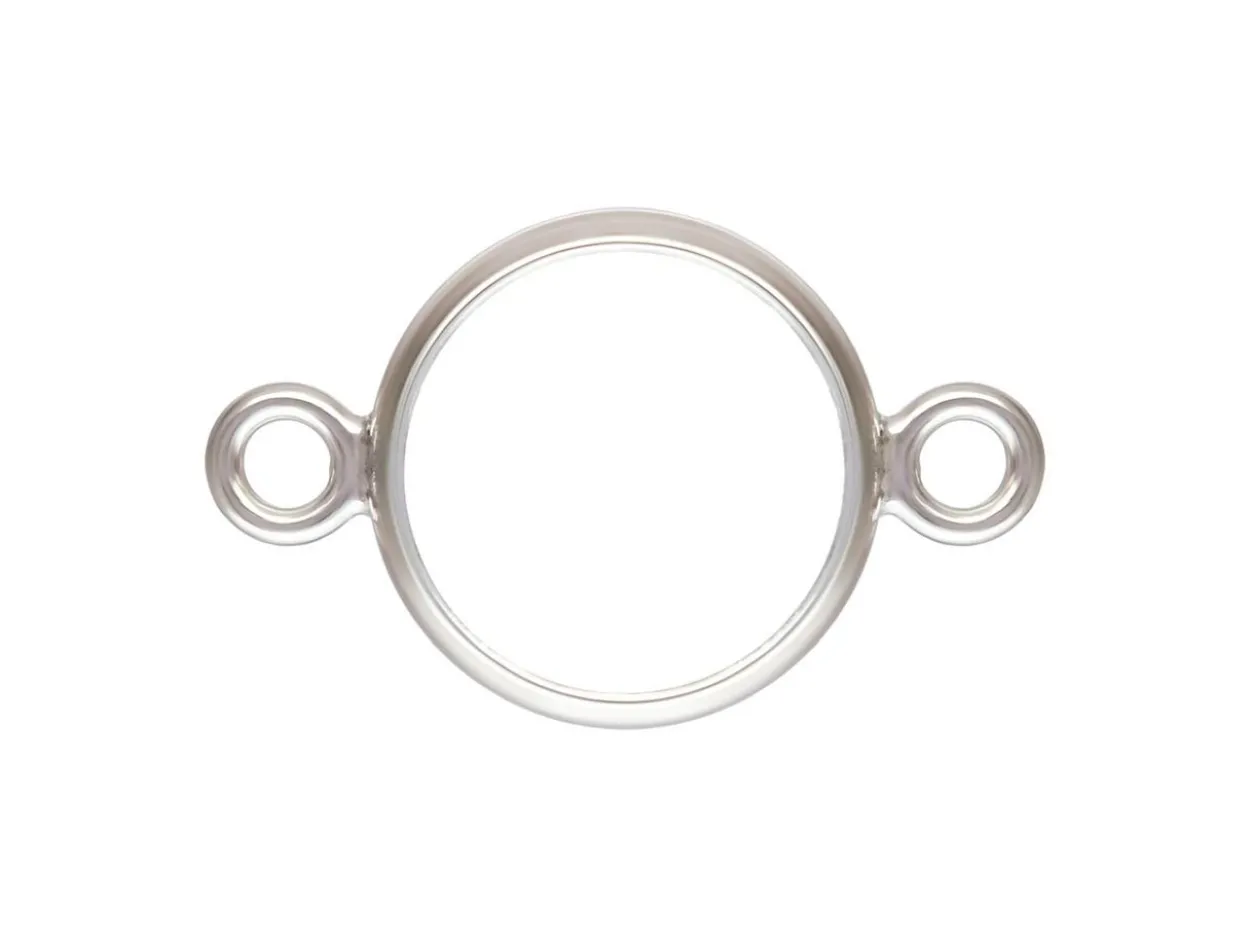 Sterling Silver Bezel Setting Connector 6mm