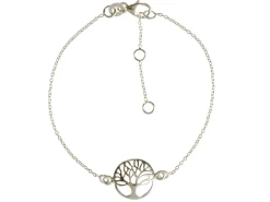 Sterling Silver Bracelet With Tree Of Life Locator, 7.5"/19cm