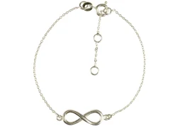 Sterling Silver Bracelet With Infinity Locator, 7.5"/19cm