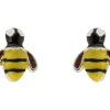 Sterling Silver Bumble Bee Enamel Stud Earrings