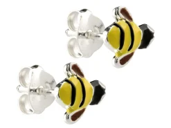 Sterling Silver Bumble Bee Enamel Stud Earrings