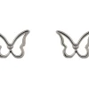 Sterling Silver Butterfly Outline Stud Earrings
