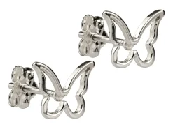Sterling Silver Butterfly Outline Stud Earrings