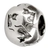 Sterling Silver Cats Charm Bead Oxidised Finish