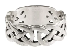 Sterling Silver Celtic Band Ring 8mm Wide Hallmarked Size R