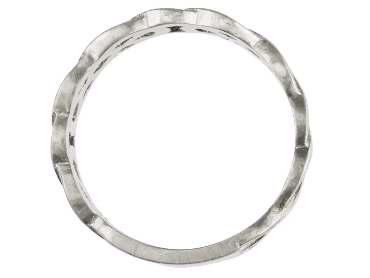 Sterling Silver Celtic Band Ring 8mm Wide Hallmarked Size R