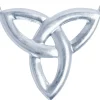 Sterling Silver Celtic Knot Double Loop Pendant 0.80mm Embossed, Pierced Celtic Knot Solid 13mm X 12mm, 100% Recycled Silver