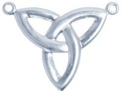 Sterling Silver Celtic Knot Double Loop Pendant 0.80mm Embossed, Pierced Celtic Knot Solid 13mm X 12mm, 100% Recycled Silver