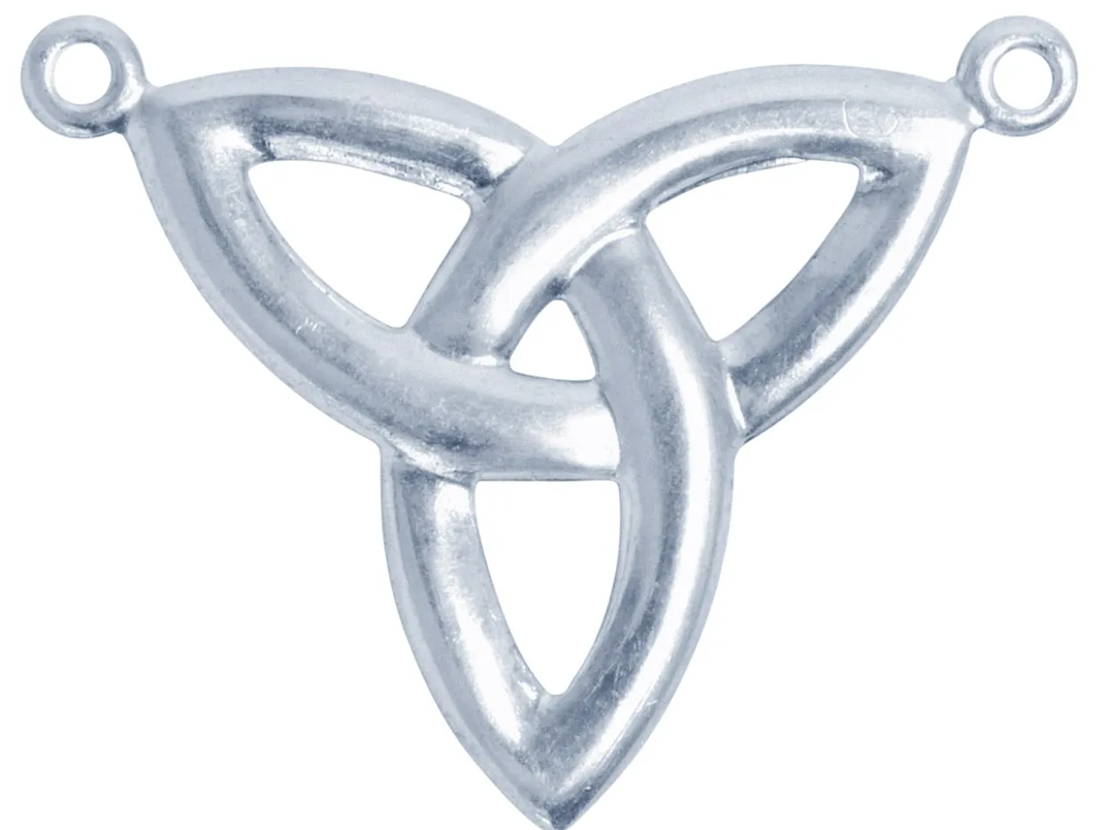 Sterling Silver Celtic Knot Double Loop Pendant 0.80mm Embossed, Pierced Celtic Knot Solid 13mm X 12mm, 100% Recycled Silver