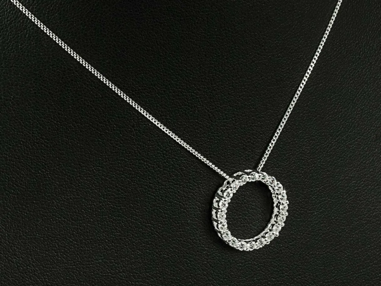 Sterling Silver Circle Of Life Stone Set 18mm
