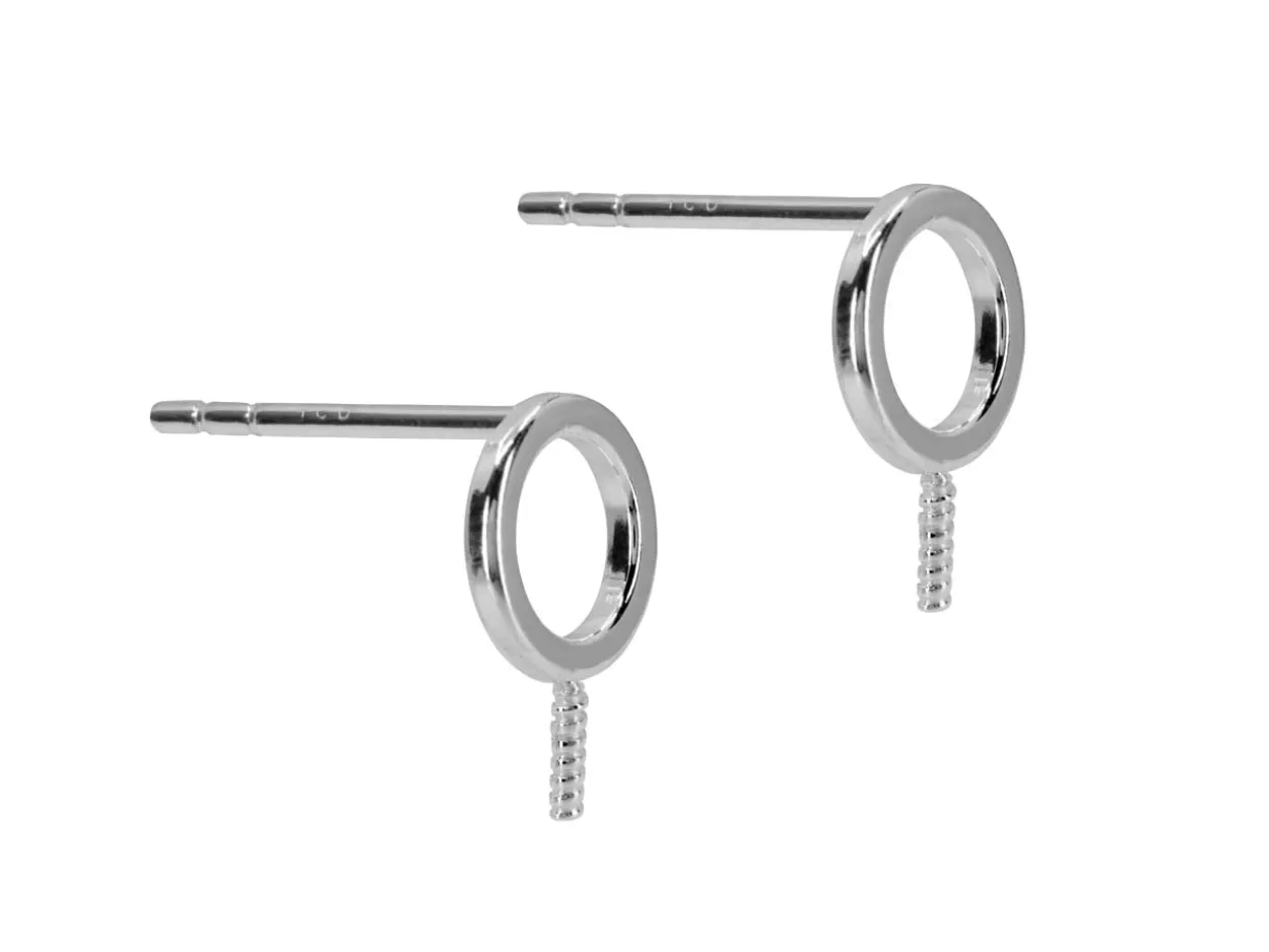 Sterling Silver Circle Of Life And Peg Earrings 6mm Pack of 2, 100% Recycled Silver