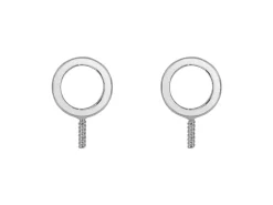 Sterling Silver Circle Of Life And Peg Earrings 6mm Pack of 2, 100% Recycled Silver