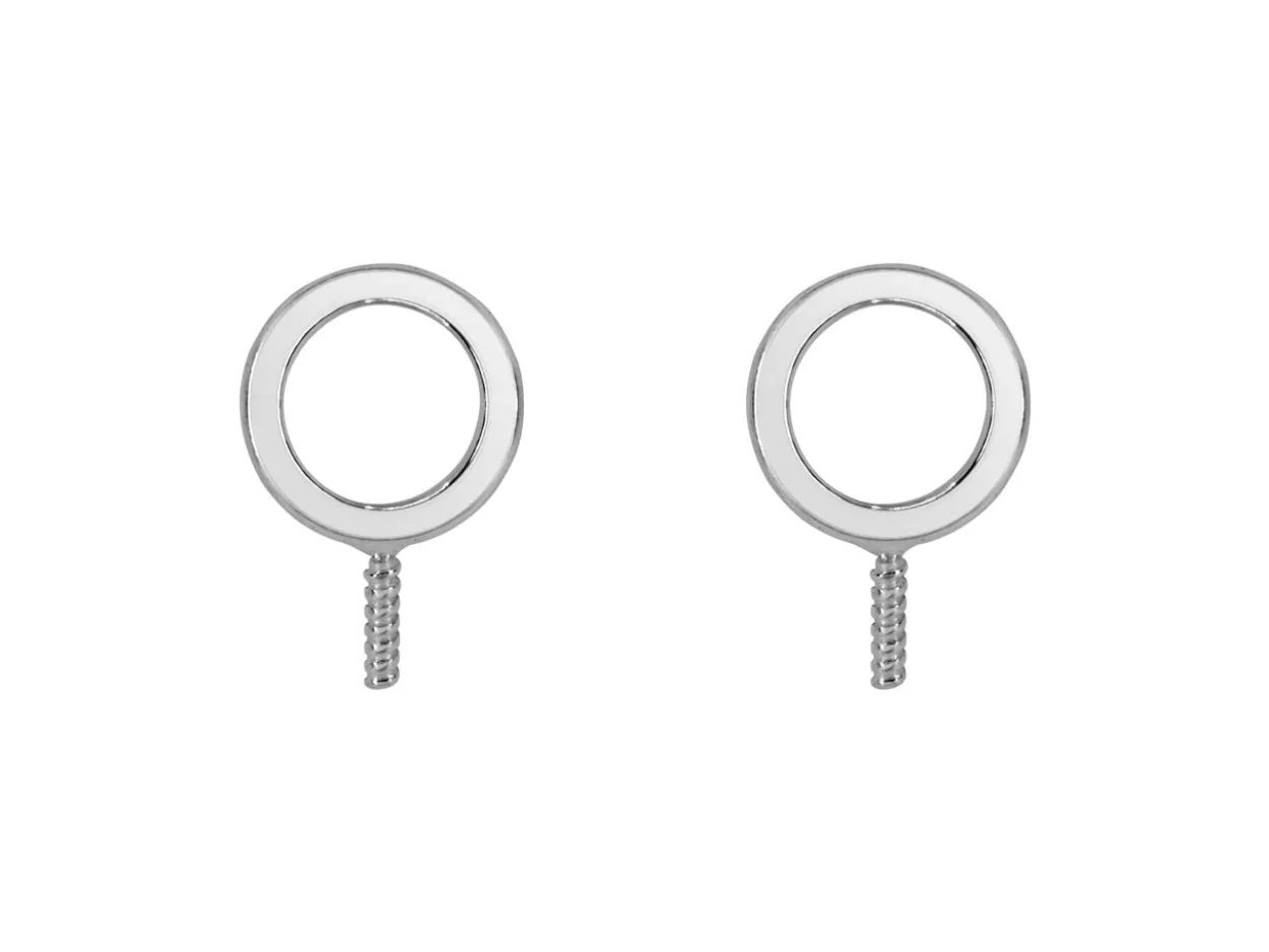 Sterling Silver Circle Of Life And Peg Earrings 6mm Pack of 2, 100% Recycled Silver