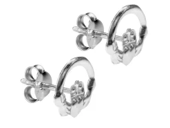 Sterling Silver Claddagh Design Stud Earrings