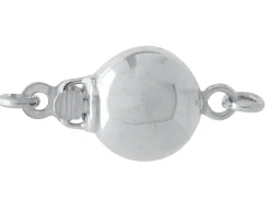 Sterling Silver Clasp 8mm, 1 Row, Elliptical Shape, Polish Finish