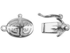 Sterling Silver Clasp 1 Row, With Figure Of 8 Safety Clip