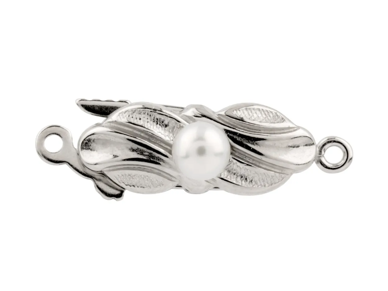 Sterling Silver Clasp With Cultured Pearl 16x5mm