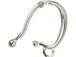 Sterling Silver Clip On Bail 14mm Domed Front