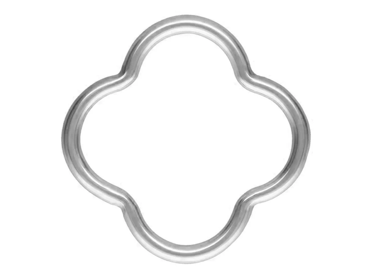 Sterling Silver Clover Connector Charms 10mm Pack of 5