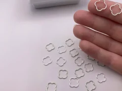Sterling Silver Clover Connector Charms 10mm Pack of 5