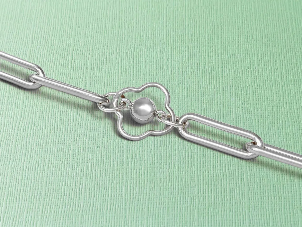 Sterling Silver Clover Connector Charms 10mm Pack of 5