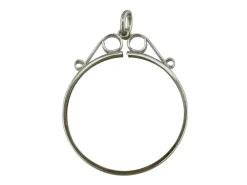 Sterling Silver Coin Mount British Half Crown 2/6 Scroll Top Pendant, 100% Recycled Silver