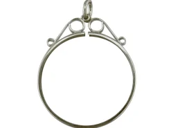 Sterling Silver Coin Mount British Crown Coin 5/- Scroll Top Pendant, 100% Recycled Silver
