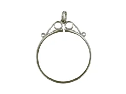 Sterling Silver Coin Mount British Two Shilling Florin 2/- Scroll Top Pendant, 100% Recycled Silver