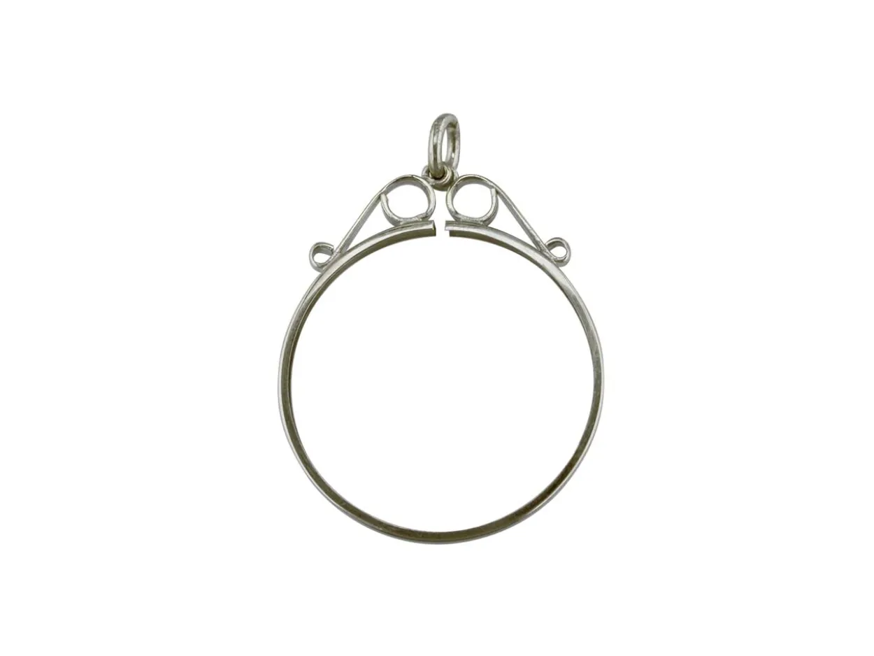 Sterling Silver Coin Mount 6d Scroll Top Pendant, 100% Recycled Silver
