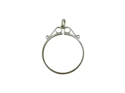 Sterling Silver Coin Mount 3D Scroll Top Pendant, 100% Recycled Silver