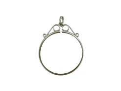 Sterling Silver Coin Mount Farthing Scroll Top Pendant, 100% Recycled Silver