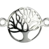 Sterling Silver Connector Tree Of Life Domed 12mm Pack of 5