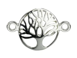 Sterling Silver Connector Tree Of Life Domed 12mm Pack of 5