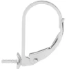 Sterling Silver Continental Ear Wire, Plain Wire With Fixed 4mm Cup